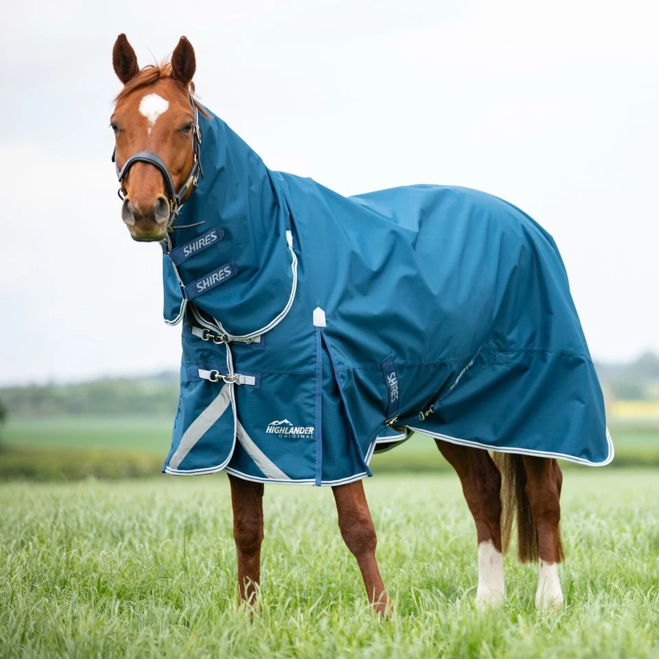 50g COMBO TURNOUT HORSE RUG Shires Highlander Lite Weight Waterproof Full Neck - Image 2 of 4