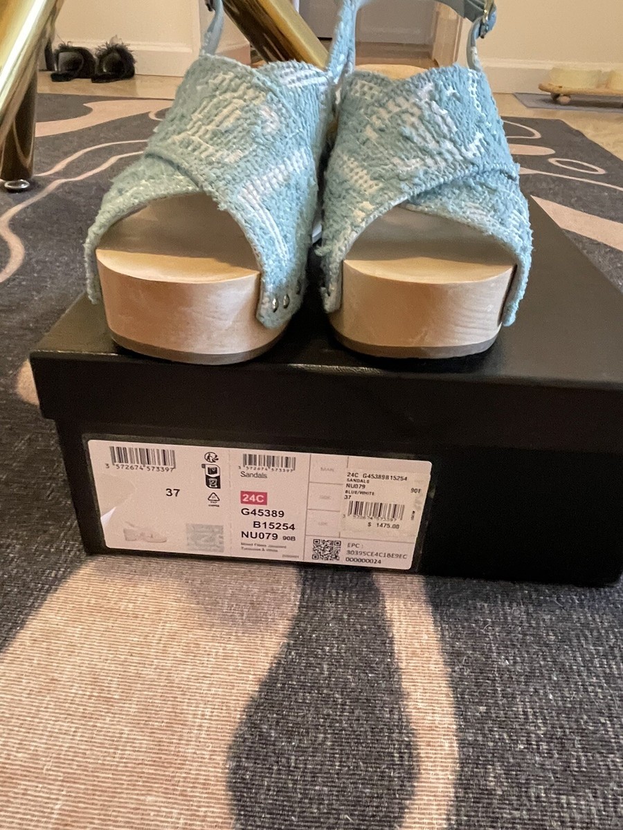 【24Cruise NEW】CHANEL_women / スエード サンダル / 2色 Chanel 2024 Clog “Interlocking CC” Wood Platform Sandal | eBay