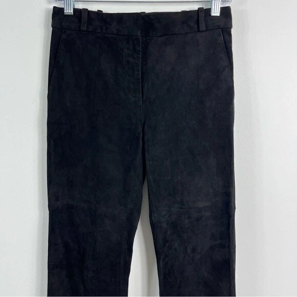 Pantalones acampanados de gamuza Rachel Zoe Danielle Goat talla 0 nuevos con etiquetas monocromo liso negro Foto 3 de 4