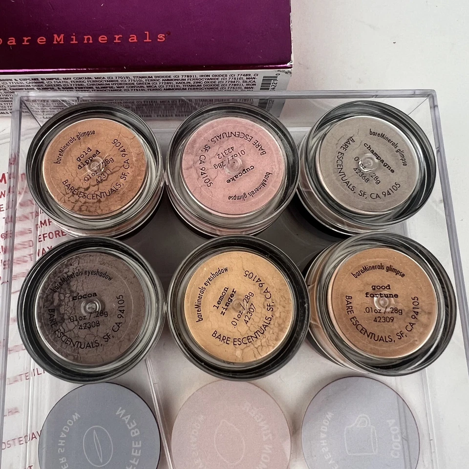 6x BareMinerals Guilty Pleasures Eyeshadow Lot Set Glimpse Champagne Cocoa Gold - Image 2 of 4