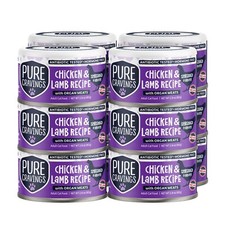 12 Pack Chicken Lamb Recipe Wet Cat Food Grain-Free Shredded Protein Broth
