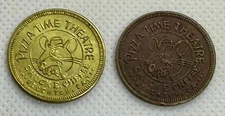 2 1979 STOCKTON CA CHUCK E CHEESE TOKENS Pizza TIME CALIFORNIA city CEC rare