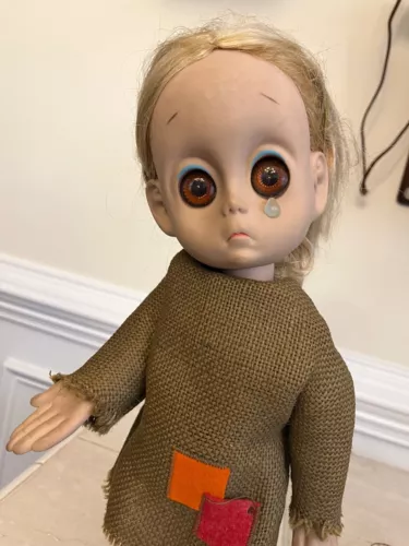 little miss no name vintage baby doll from 1960s with tear & headband 