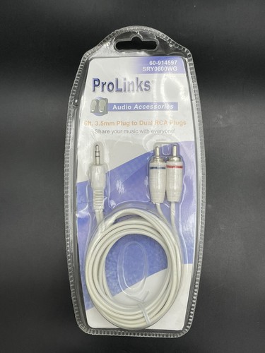 Audio Accessories 6ft. 3.5 mm Plug to Dual RCA Plugs Share Music with Every One