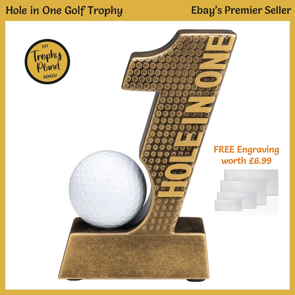 TROPHY PLANET HOLE IN ONE Golf Trophy - Shock Golf Award, Trophäen - (Ball nicht enthalten)