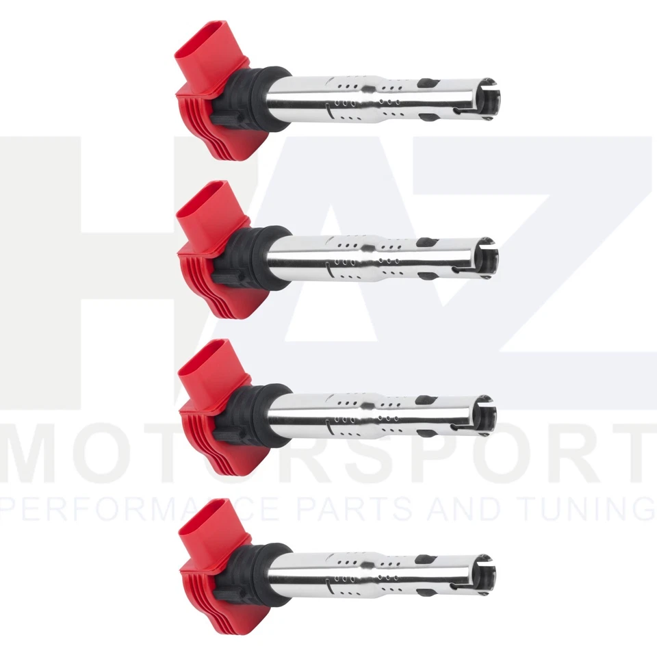 APR R8 Style Red Ignition Coil Packs For VW Golf MK5 GTI MK6 GTI R ED35 S3 8P x4 - Image 4 of 4