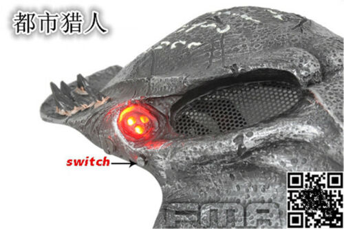 FMA Alien Predator Glow Light Mask Helmet Cosplay Prop CS COS Halloween Mask - Picture 2 of 13