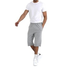 Mens Jogging Shorts Long Knee Length Baggy Cotton Jersey Bottoms Sizes S-2XL