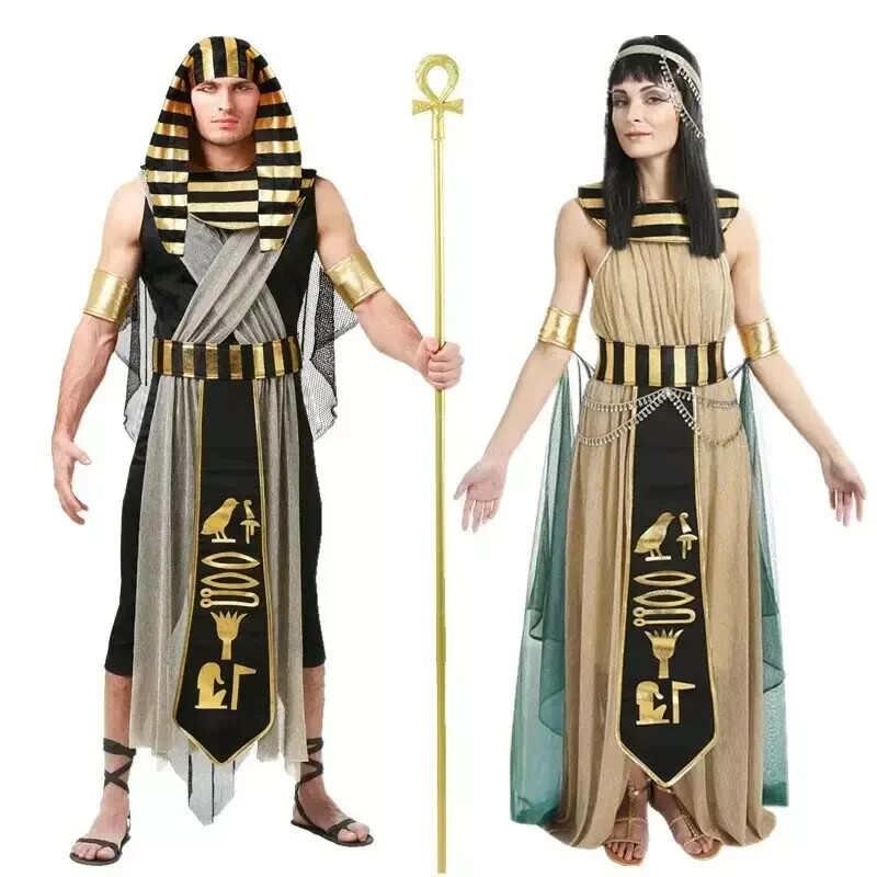 Disfraz de faraón Cleopatra del Nilo del Antiguo Egipto adulto para mujer hombre pareja Halloween