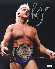 RIC FLAIR AUTOGRAPHED 8x10 PHOTO JSA  WWE WCW #18 SILVER