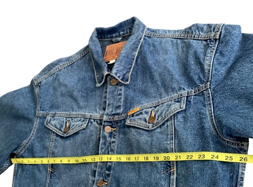 Vintage 80s EDWIN Big Denim Jean Jacket CA07717 Blue Wash Made In Japan Mens XL - Afbeelding 5 van 9