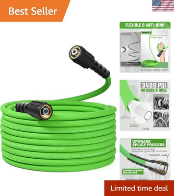 #ad Wear Resistant 25FT Pressure Washer Hose 3400 PSI Solid Brass M22 Connectors $43.69
