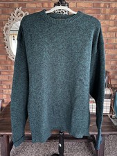 Vintage Eddie Bauer Men  s Wool Blend 85  Pullover Crewneck Sweater XL Green