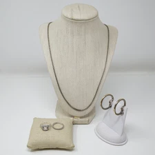 David Yurman Sterling Silver Jewelry Lot w/ 2x Rings, Earrings & Necklace