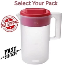 Rubbermaid Simply Pour Clear/Red Pitcher Plastic 1 gal ( Select Pack)