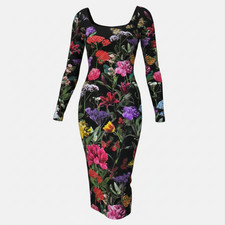 Alice + Olivia Women's Delora Floral Scoopneck Sheath Midi-Dress Size 0