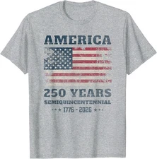 America Anniversary Grunge Flag USA 250 Years Unisex T-Shirt