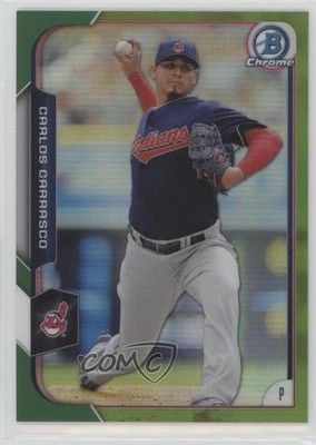 2015 Bowman Chrome Green Refractor 75/99 Carlos Carrasco #23 0b2