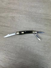 Kinfolks 3 Blade Green Brown Handle Pocket Knife German Made