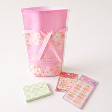 Japanese Beauty Gift Set 5 Styles Oil Blotting Paper Sakura Nail Stickers Pouch