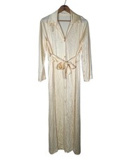 VTG Cream VANITY FAIR Wrap NYLON Robe Nightgown 12
