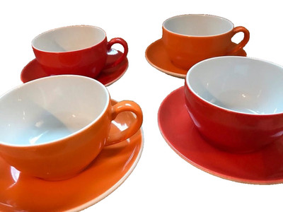 Dibbern Solid Color vier Sets Kaffeetasse 250 ml Untertasse ACHT PORZELLANTEILE