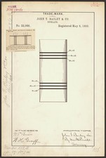 John T. Bailey Co. Pieza Arpillera Seis Líneas Horizontales Logo Marca Arpillera