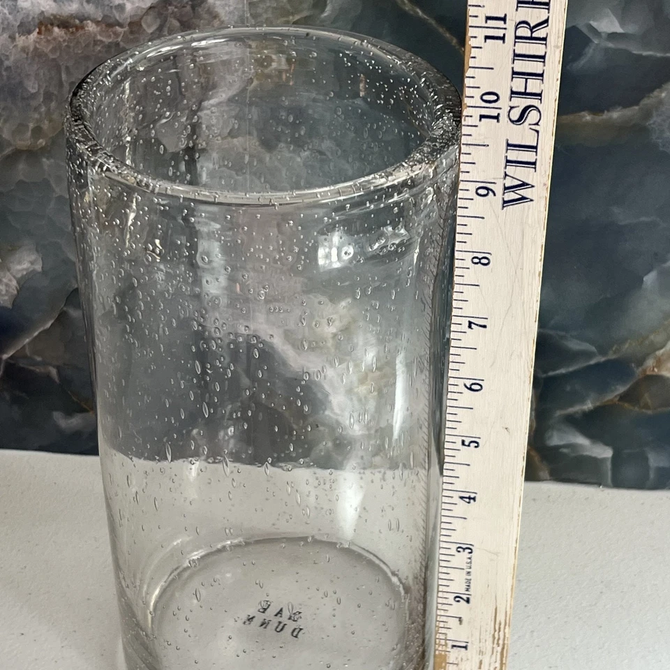 Rae Dunn Glass Vase 9.5" Tall Cylindrical Bubble - Image 4 of 4