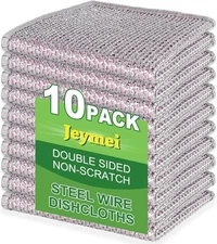 10pcs Non Scratch Wire Dishcloth 7.8 inches by inches, Pink 