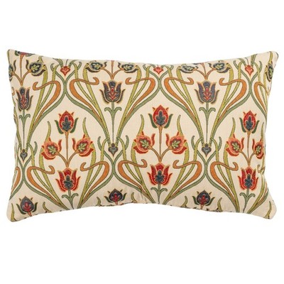 Traditionelles gewebtes Art Deco XL rechteckiges Kissen. Mackintosh Style. 23x15''