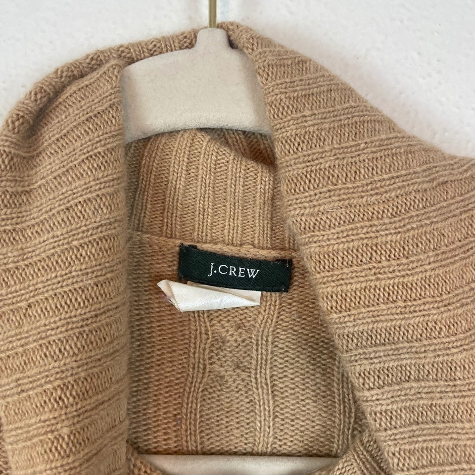 J Crew Cable Knit Turtleneck Sweater M Merino Wool Angora Rabbit Hair ...