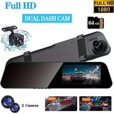 Car Dash Cam 1080p Car 2 Lens Front/Rear/Inside Video Recorder Camera G-sensor