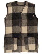 Vintage Womens Gilet IT 44 Medium Black Check Wool BV05