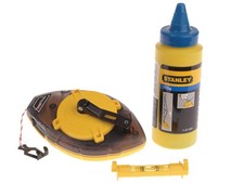 STANLEY Power Winder Chalk Line 30m with Chalk & Level Line Marking Set
