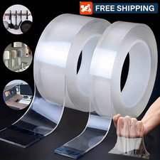 10M Heavy Duty Double Sided Tape Nano Adhesive Waterproof Reusable Clear Tape US