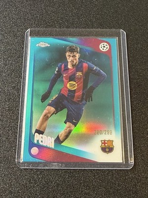 2025-26 Topps Chrome UEFA Pedri Teal Refractor #/299 Barcelona