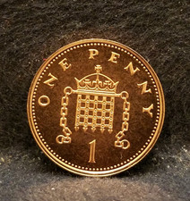 1996 Great Britain penny, Elizabeth II, crowned portcullis, proof, KM-935a (GB3)