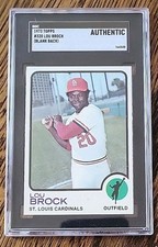 LOU BROCK 1973 Topps #320 Factory BLANK BACK Proof MINT Famous Provenance SGC 