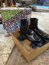 Roller Derby Vintage Sz 9 Black Skates Urethane Blue Wheels Retro U191-32 Clean
