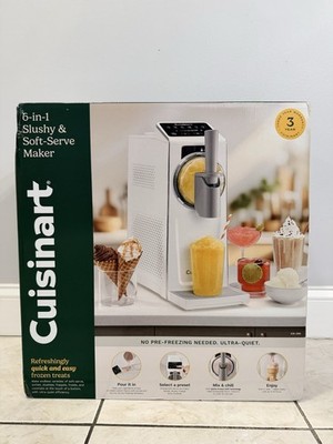 Cuisinart ICE-200 6-in-1 Slushy & Soft-Serve Maker White 1.7qt Quick-Freeze