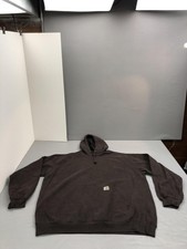 Carhartt Hoodie Mens XL Brown Loose Fit Pullover Kangaroo Pocket Fleece K121