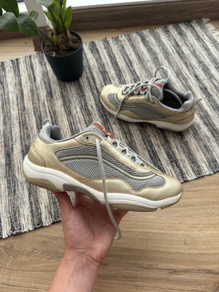 Zapatillas Prada Americas Cup Vintage Raras Doradas Zapatos Talla 38.5 Foto 4 de 4