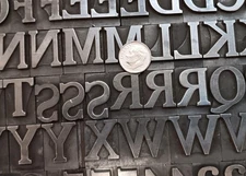 Vintage Metal Letterpress Printing Type  72pt Cheltenham   D75  22#
