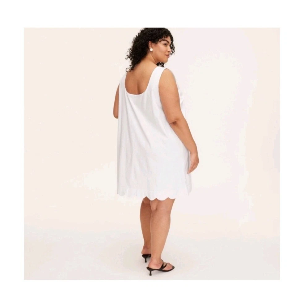 Abito tubino Kate spade x target bianco cotone orlo smerlato taglia 1XL nuovo con etichetta