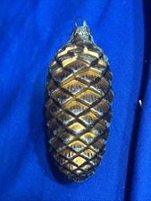Vintage Glass Handblown Pinecone Christmas Ornament 4.5