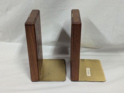 Martz Bookends Marshall Studios Walnut Six Tile Mid Century