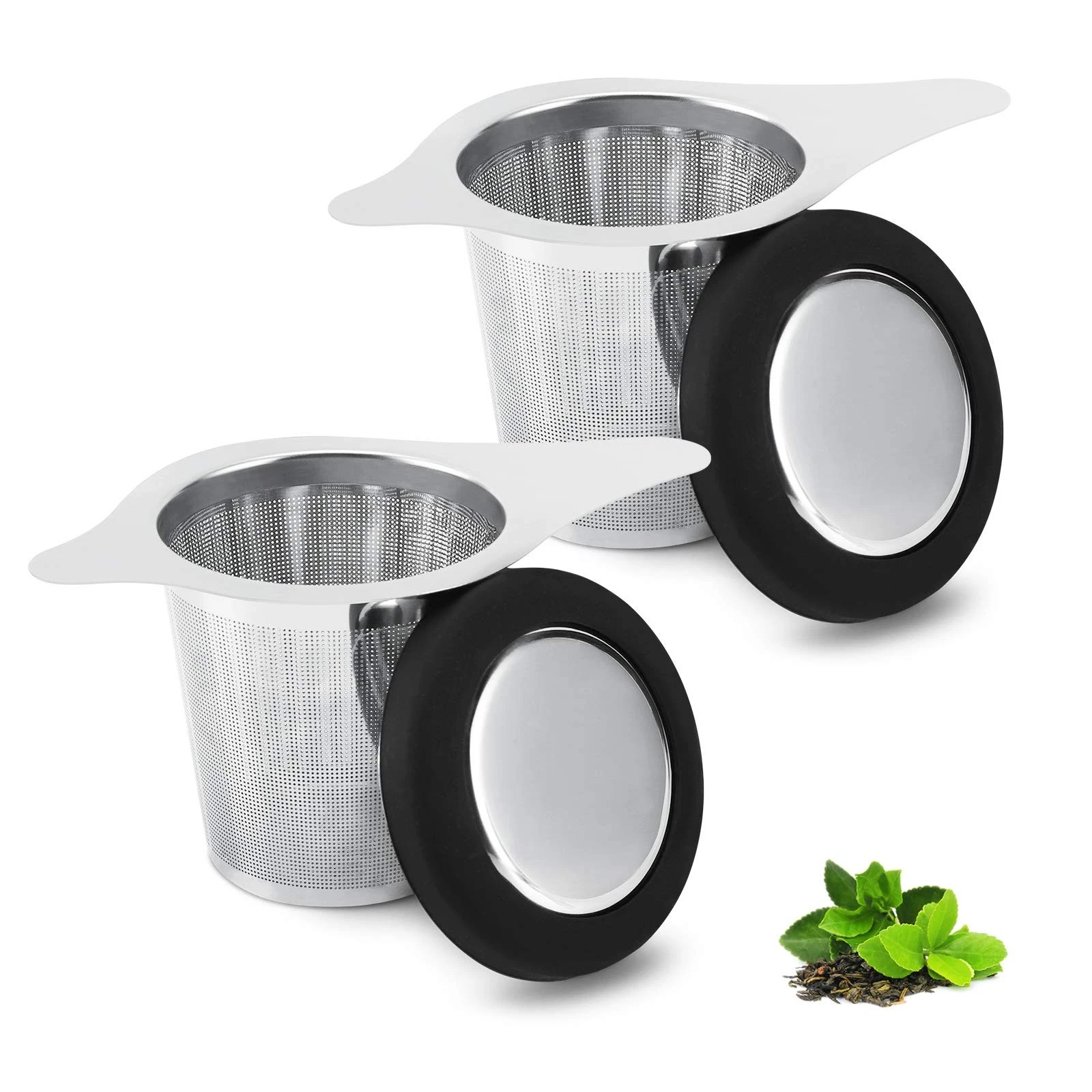Two Pack Tea Infuser Basket Stainless Steel Tea Strainer Tea Filter With Smal...