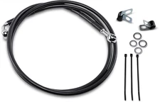 Drag Specialties Extended Stainless Steel Front Brake Line Kit 54 7/8in. Blac...