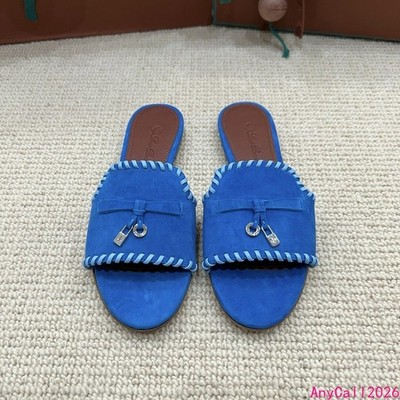 Italian Style Women's Real Suede Leather Slip On Slippers Flats Open Toe British