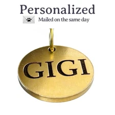 Pet Tag,Deep Engraved Brass Tags,Custom Personalized Pet Tag ID Cat Dog Name Tag